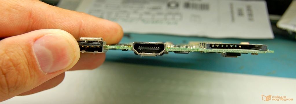 Заменённый HDMI разъем на ноутбуке Заменённый HDMI разъем на ноутбуке